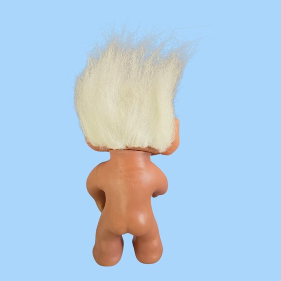 Vintage Thomas Dam Troll Doll 1977 Denmark White Hair 9" Tall Police Officer - Picture 8 of 12